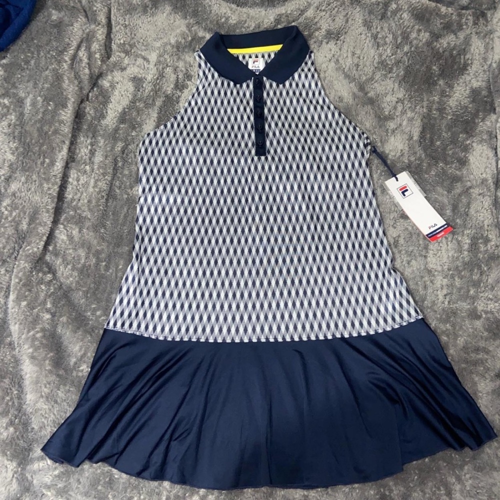 Fila Navy and White Women's Dress